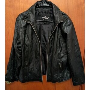 Wilson Leather Maxima Women's Vintage Black Genuine Leather Coat Jacket Large